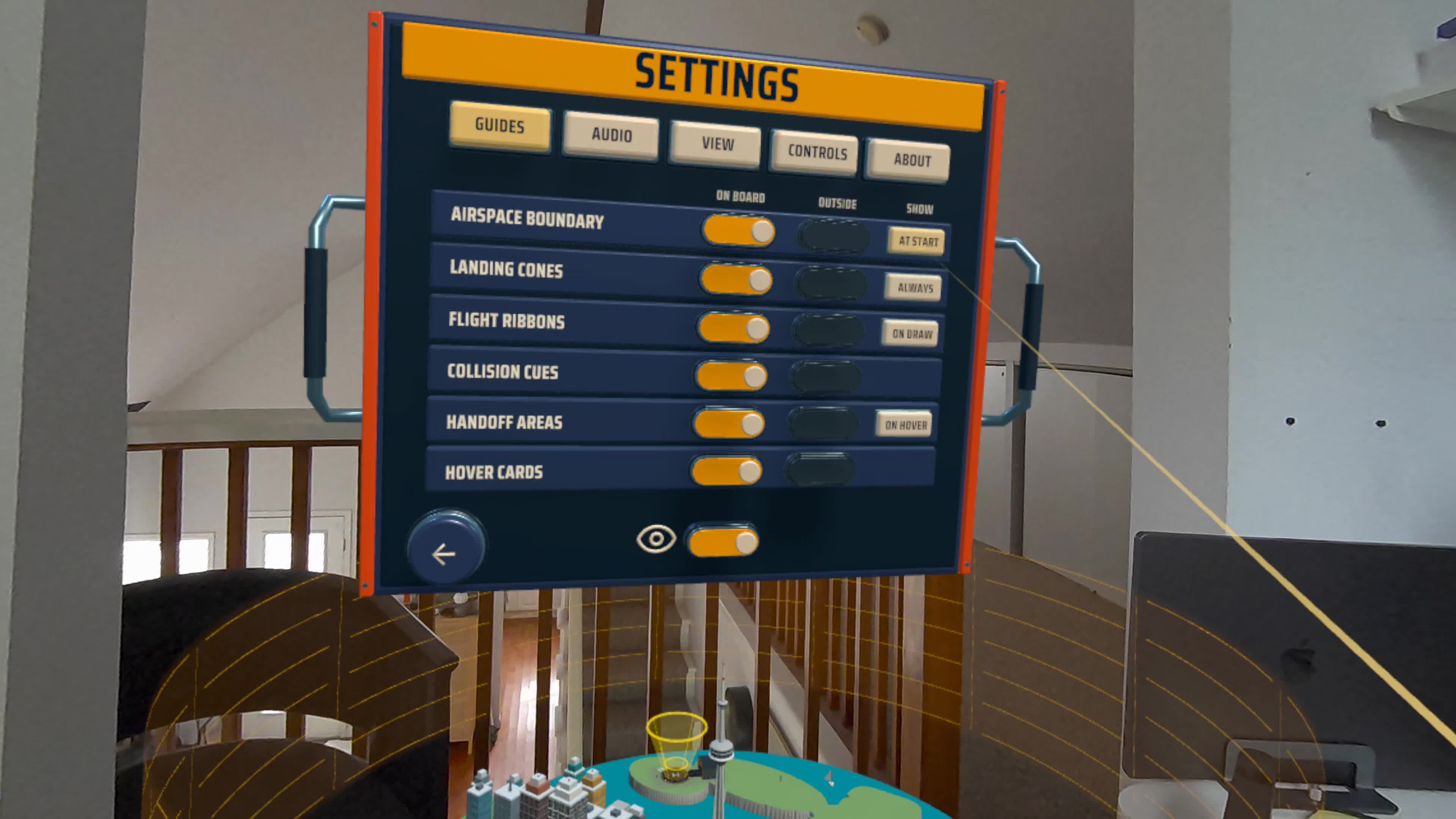 Guide controls in Settings.